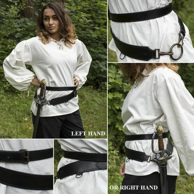 Leather Double Wrap Weapon Belt. Perfect for Costume or LARP