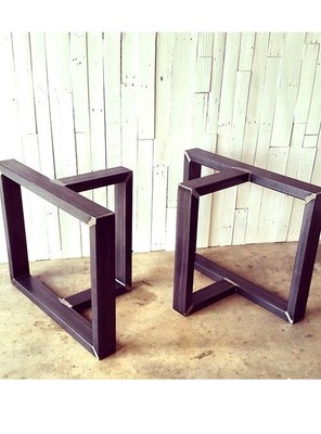 Industrial design moderno GREZZO Artigianale 2x Gambe/Base Tavolo Artigianale in Ferro 