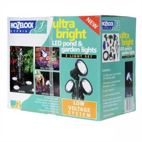 Hozelock Cyprio Pond LED Light Garden Waterproof submersible Aqua Glow RARE NEW