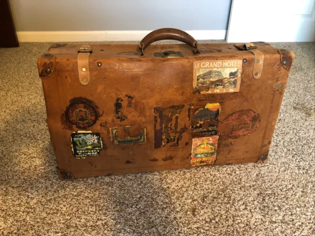 Antique Vintage Leather Luggage Suitcase Case Bag Travel Decals Stickers