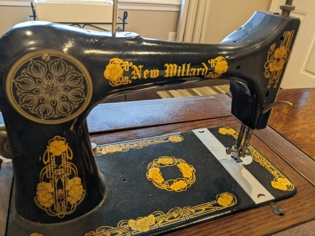 New Millard treadle sewing machine in original cabinet