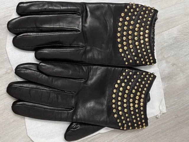 Portolano Leather Gloves With Lambswool And Angora Lining size 6 1/2 perfect