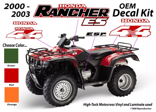 Honda Rancher 350 ES 4x4 2000 2001 2002 2003 OEM Decal Graphics Marks Sticker