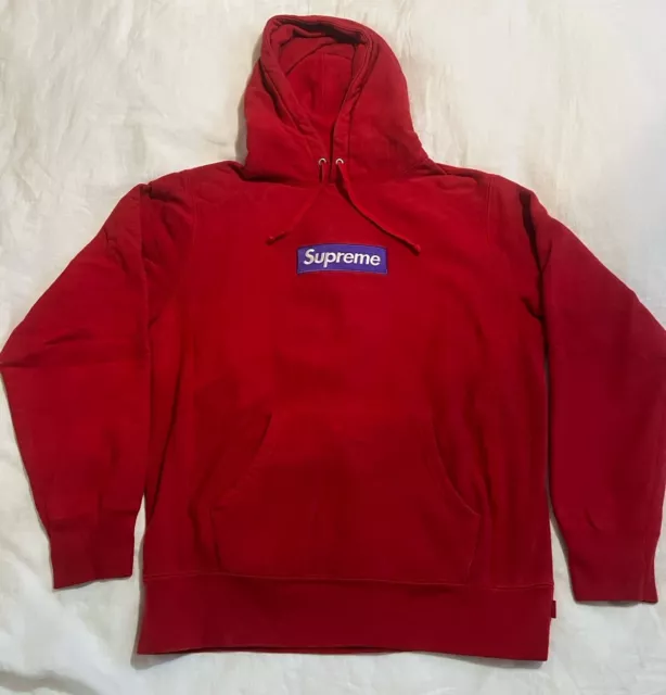 SUPREME FW17 BOX Logo Bogo Hoodie Red Purple Size M Pre Owned 300.00 PicClick