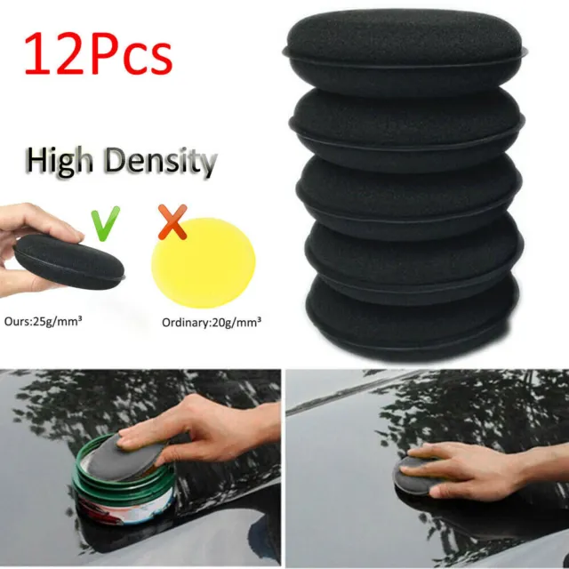 12PCS Black Foam Sponge Polish Wax Applicator Auto Car Detailing Cleaning Pad