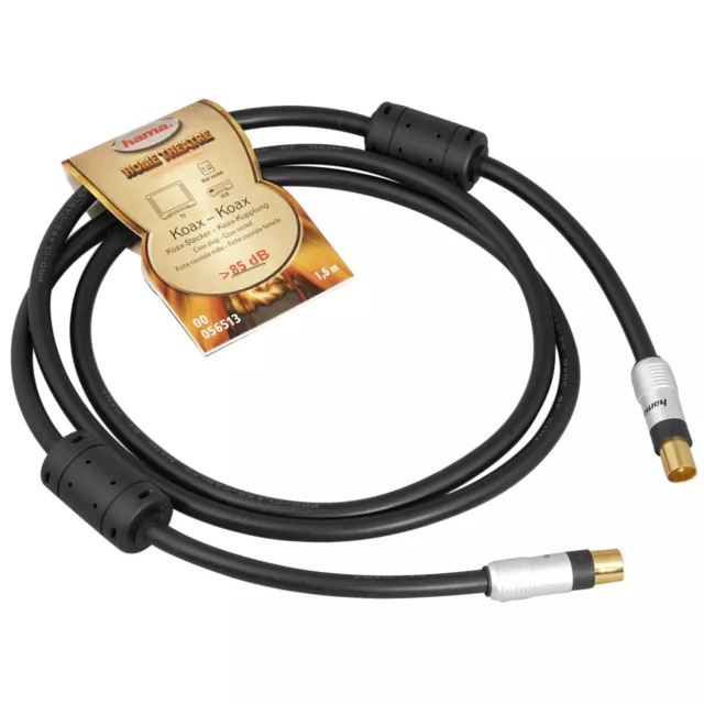 Hama Home Theatre Antenna Cable Ferrite Core Coaxial Connector 85db Shielded