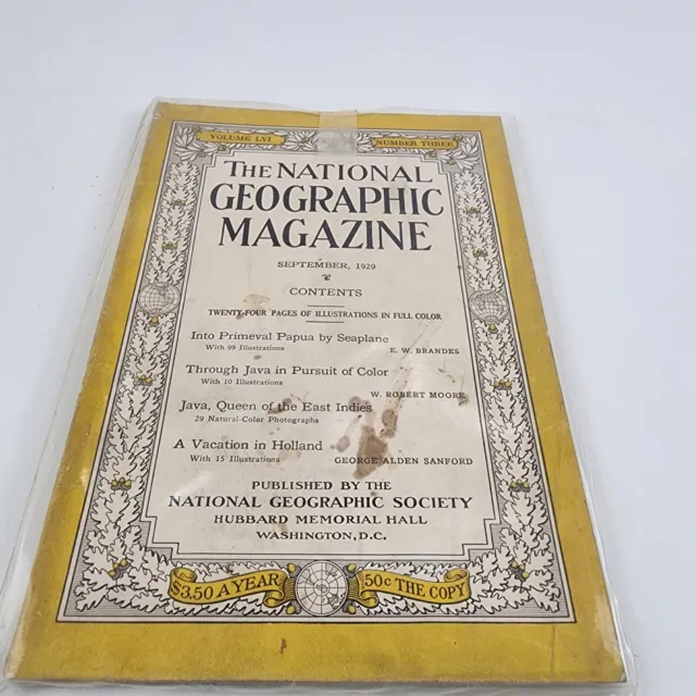 National Geographic Magazine September 1929 No Insert