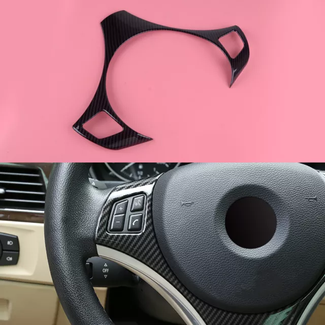 Carbon Fiber Steering Wheel Cover Trim Fit For BMW 3 Series E90 E92 E82 M3 1M