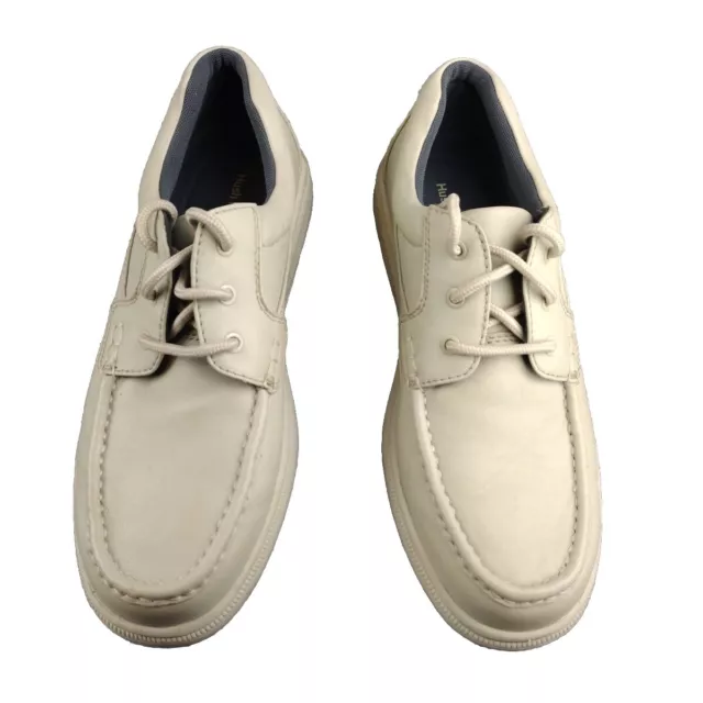 Mocasines deportivos de cuero blanco HUSH PUPPIES 18773 para hombre talla 11 M GUS OXFORD