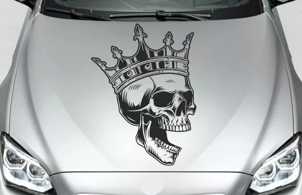 Totenkopf Skull Tattoo König Krone Sterne Aufkleber Auto Autoaufkleber -  Der Dekor Aufkleber Shop