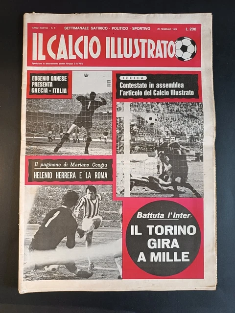 Calcio Illustrato N°7 - 1953 - Inter-Torino 1-3 - Hebdo Sportif Italien Vintage