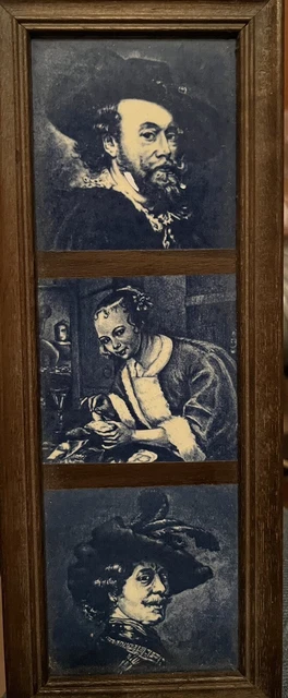Delft Blue Hand Painted Tiles - Vintage - Holland - Wall Hanging