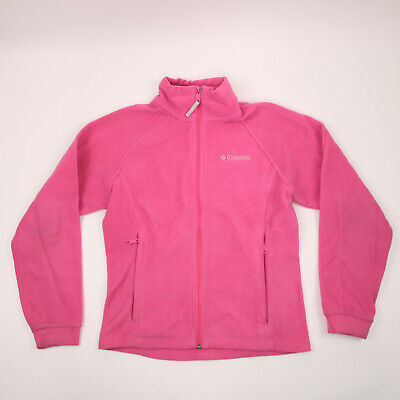 Columbia Jacket Girl's 14/16 Pink Fleece Long Sleeve Full Zip Mock Neck Youth