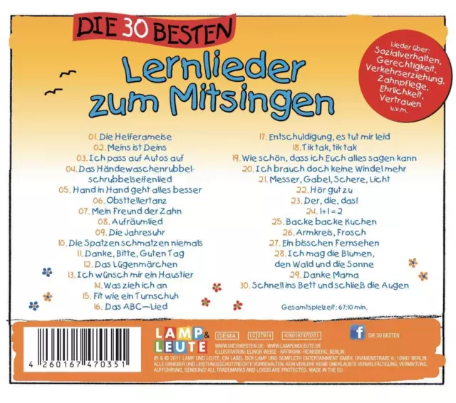 S. Sommerland (Künstler), K. Glück & Die 30 besten Lernlieder zum Mitsingen (CD) 2