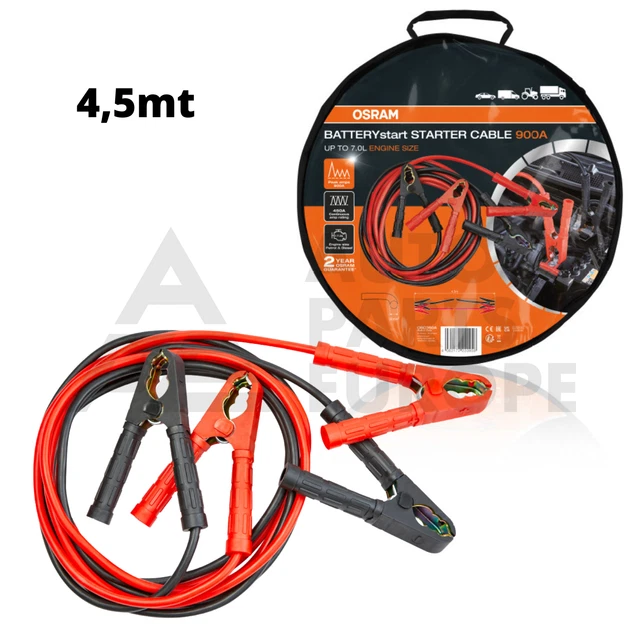 CAVI STARTER PINZA 900A PER AVVIAMENTO BATTERIA AUTO CAMPER CAMION 4,5mt