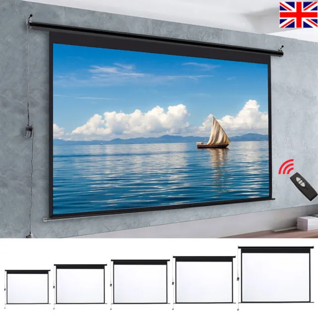 Electric Motorised / Manual Pull-Down Projector Screen 72-120 inch Cinema Home