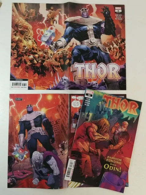 THOR #6 2nd Print + THOR #16 2020 THANOS BLACK GAUNTLET INFINITY STONES MJOLNIR