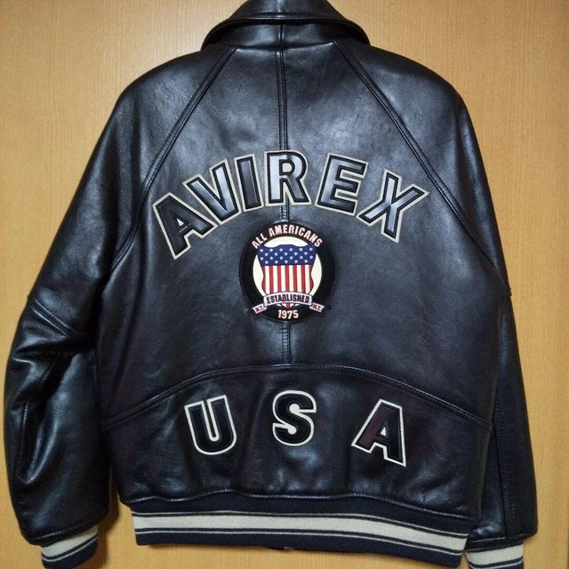 VINTAGE 90S RARE Avirex USA All American Icon Burgundy Leather ...