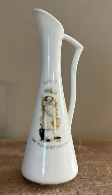 Holly Hobbie Vintage Porcelain Bud Vase "Love Is That Litte Something Extra"