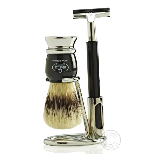 Omega 1648.6 Brocha de Afeitar Kit Set