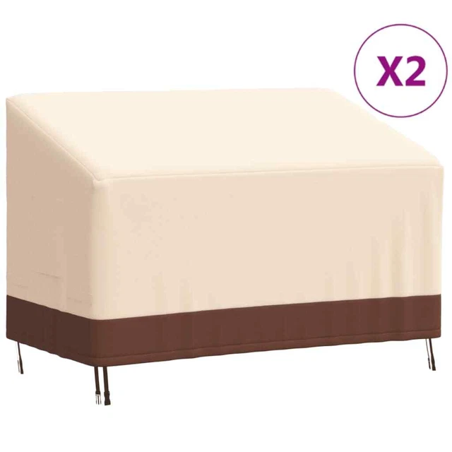 Housses de banc 2 places 2 pcs 132x71x56/81cm tissu oxford 600D vidaXL