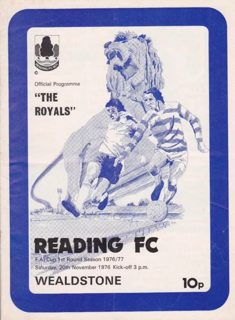 Reading v Wealdstone 20 November 1976 FA Cup First Round