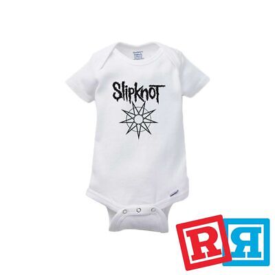 Slipknot Gerber Baby Onesie® Cotton Unisex White Short Sleeve Bodysuit