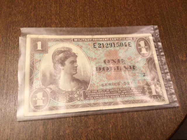 U.S. Military Payment Certificate - MPC - $1 - Series 521 - Nice
