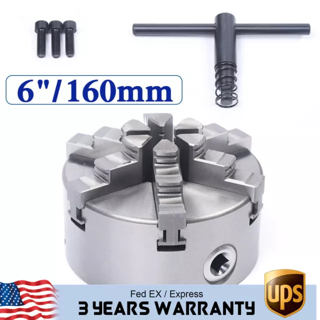 6 Jaw Self-Centering Lathe Chuck Manual CNC Milling Lathe Chucks Hardened Steel