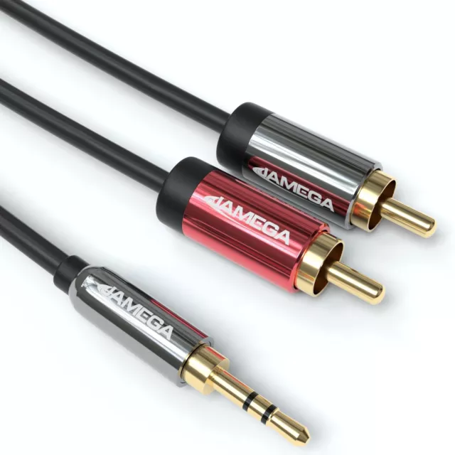 Premium Cinch zu Aux Kabel 3,5mm Klinke Audio 2x Cinch RCA Stecker auf Klinke