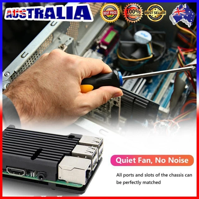 au- For Raspberry Pi 3 Model B B+ Aluminum Alloy Case Shell without Cooling Fan