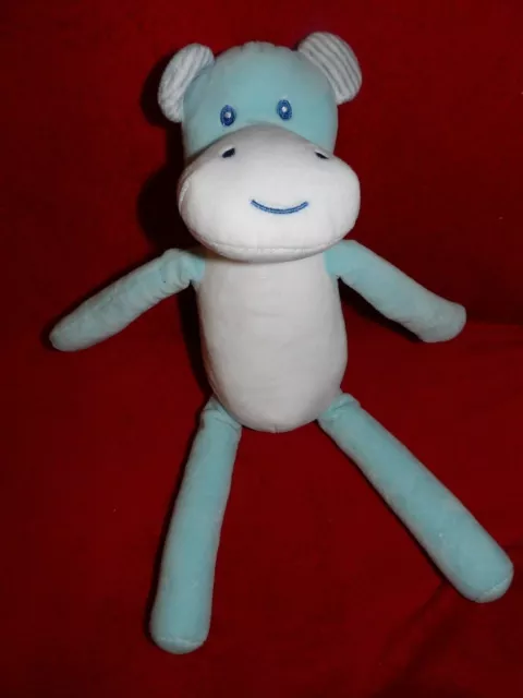 Doudou Peluche Vache Bleue Blanche Oreille Rayée  Bisous d'Ange Tom & Kiddy NEUF