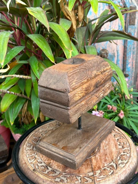 Old Wooden  Wall Hanging Indian Antique Handcrafted  Candle Stand