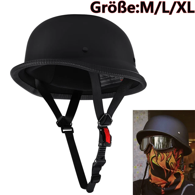 Mezzo Casco Moto Vintage Tedesco Casco A Faccia Aperta Retrò Tedesco Casco Scodella Uomo Donna Classico Metà Aperto Faccia Casco,per Scooter Cruiser Chopper Caschi Da Moto ECE Omologato