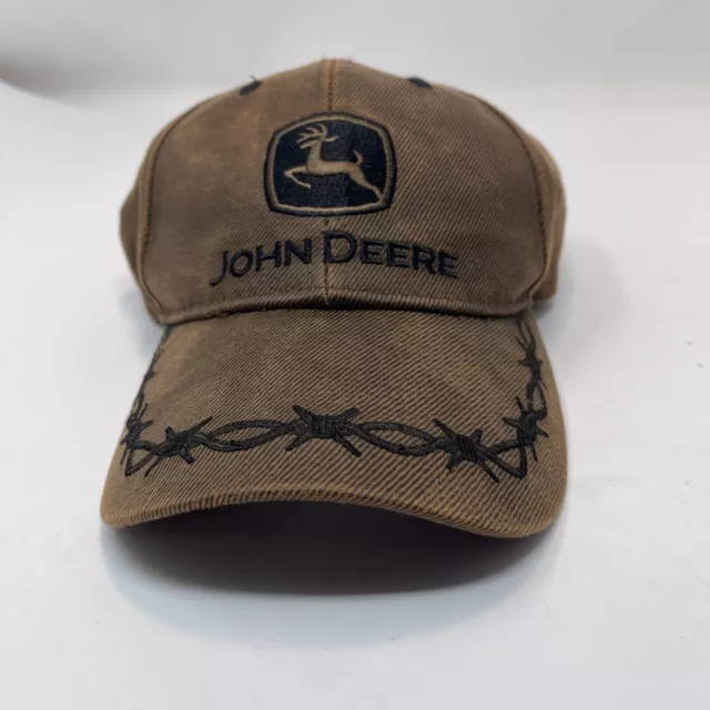John Deere Barbwire Adjustable Brown Hat