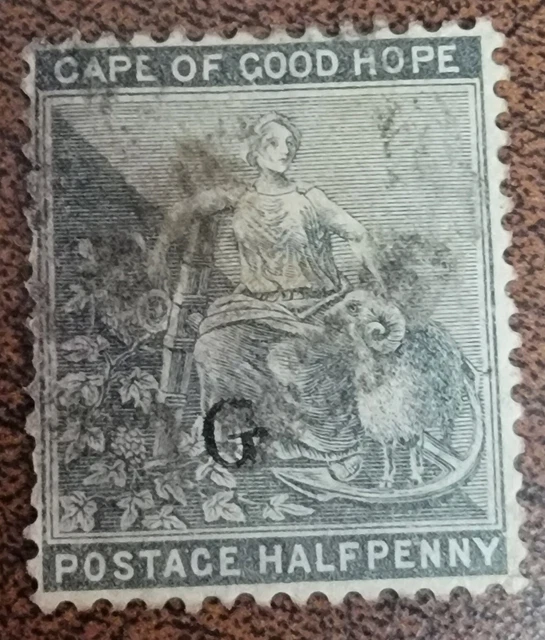 BRITISH EMPIRE CAPE of Good Hope Half Penny Gray Postage Stamp
