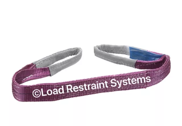 (Pack of 2) 1 Tonne x 1 Metre Flat Lifting Sling Purple Polyester Rigging Ton