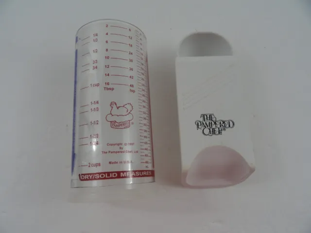 Pampered Chef 1/2c Slide Measuring Scoop and Measure All cup Wet Dry