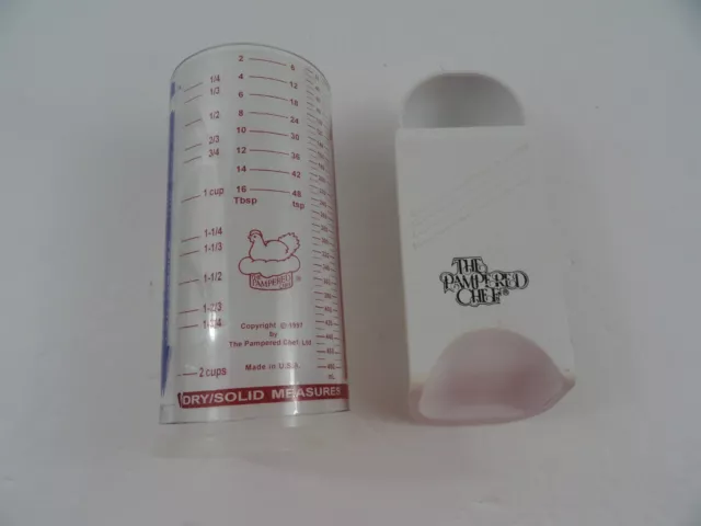 Pampered Chef 1/2c Slide Measuring Scoop and Measure All cup Wet Dry