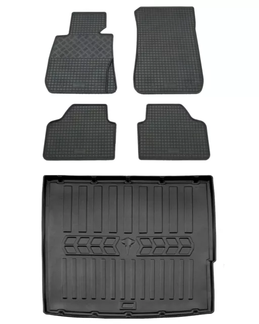 Gummi Fußmatten Kofferraumwanne für BMW X1 E84 2009-2015 Gummimatten Set