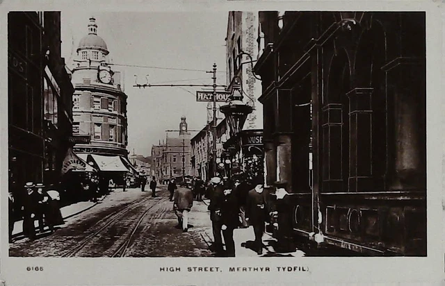 Postcard - High Street, Merthyr Tydfil - 1912 Real Photo
