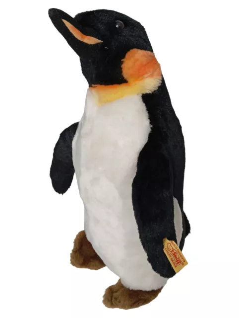 STEIFF Pinguin Plüschtier 30 cm Schwarz Weiß Sammler Vintage