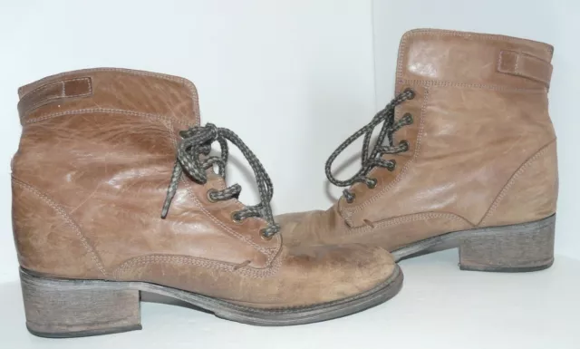 Minka bottine à lacets en cuir souple marron pointure : 41