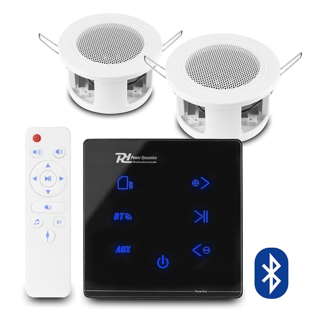 HOME BLUETOOTH CEILING Speaker System with A50B Wall Amplifier and 2x 3