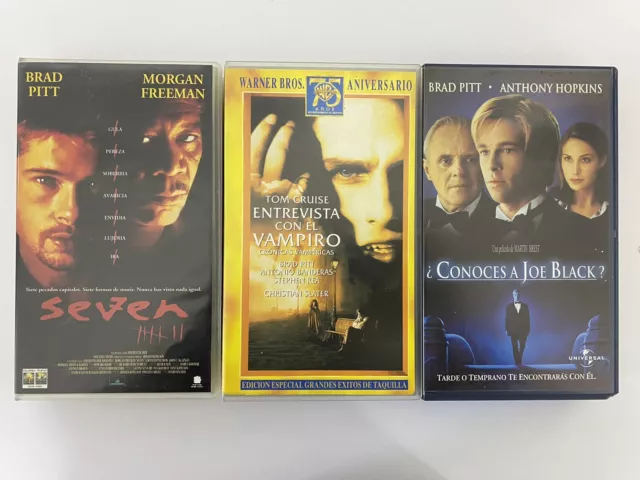 Lote De Peliculas En Vhs Seven + Entrevista Con El Vampiro +Conoces A Joe Black?