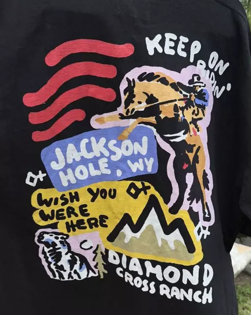 Diamond Cross Ranch T Shirt Jackson Hole Wyoming Cowboy Horse Size XL