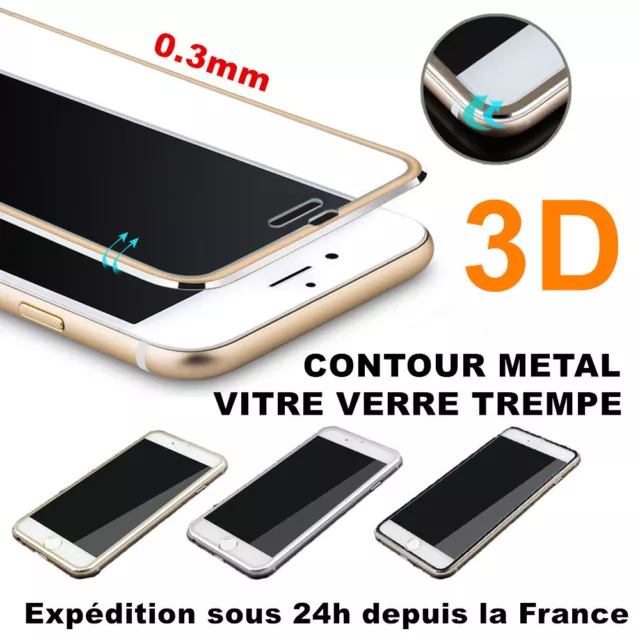 VITRE MÉTAL 3D VERRE TREMPE Film protection pour iPhone 8 7 6 XS Max XR 11 SE