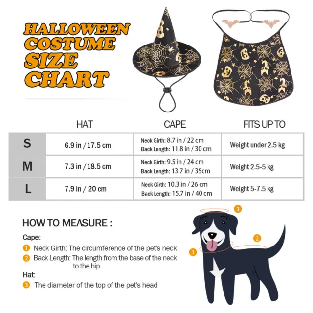 Pet Halloween Cloak Show Costume Dog Cat Cape Funny Costumes Hat 2