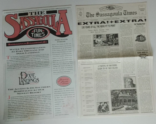Vintage Disney’s Dixie Landings Resort Sassagoula Times Cent. Ed. & Fun Times 93