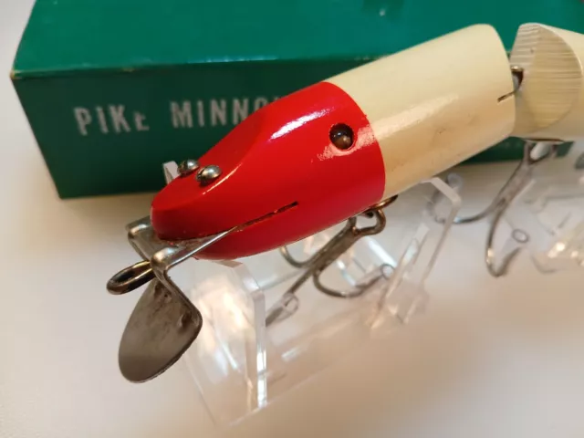 Herter's Inc Pike Minnow Vintage Fishing Lure New In Box White & Red Head